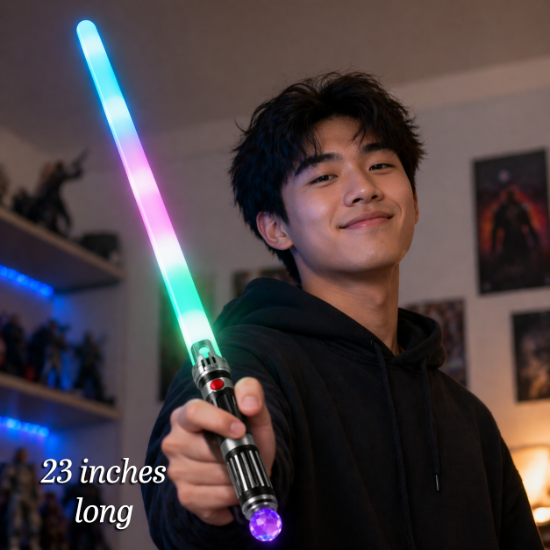 RGB LED Light-Up Sword – Rainbow Flashing Glow Saber for Parties, Concerts, Raves & Events - SWRAINBOW