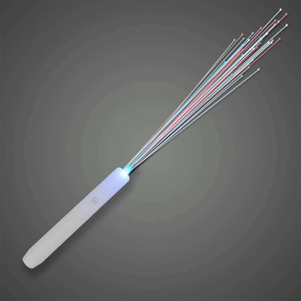 Customized Red White Blue Fiber Optic Wand (Close Out)  - CUSTOMFIBERWANDRWB