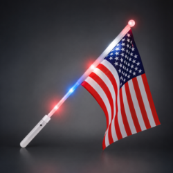 Red White Blue LED USA Flag with Lighted Handle  LED USA flag, novelty flag, patriotic decor, LED flag, American flag LED, party decor, event lighting, USA LED decor, flag lights, patriotic LED, USA decor, novelty lighting, LED decorations, American pride decor, festive lighting, illuminated flag, LED party flag, USA flag lights, celebration decor, LED novelty flag.