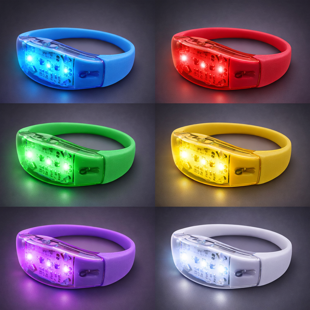 Sound Activated LED Silicone Bracelet Sound activated LED Bracelet, Lighted Bracelet, Light Up Bracelet, sound activated bracelet, Flashing Bracelet, concert, club promotion, glow night, glow run,rave, EDM, festival, school, pep rally