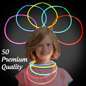 Solid Color Glow Necklaces - Pack of 50 solid color glow necklaces, vending, birthday party, wedding, pta, school fundraiser, glow necklaces, chemical glow necklaces, solid color glow necklaces, one-color glow necklaces, wholesale glow necklaces