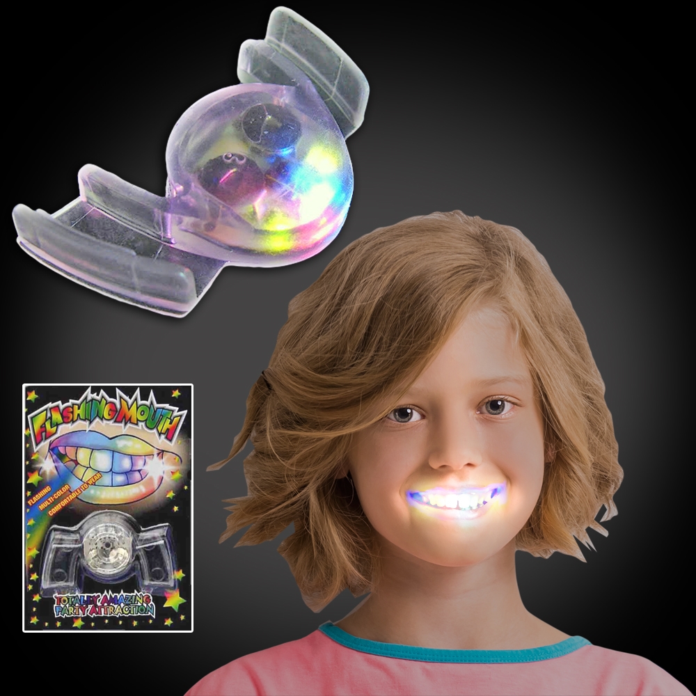 Glow flashing LED mouthpiece