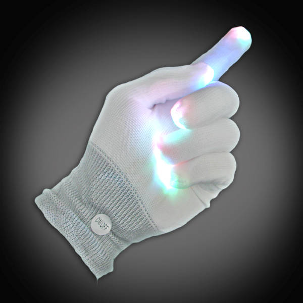 RexRod High Quality 7 colors light show LED Gloves Rave Light Finger Lighting Flashing Glow Mittens 