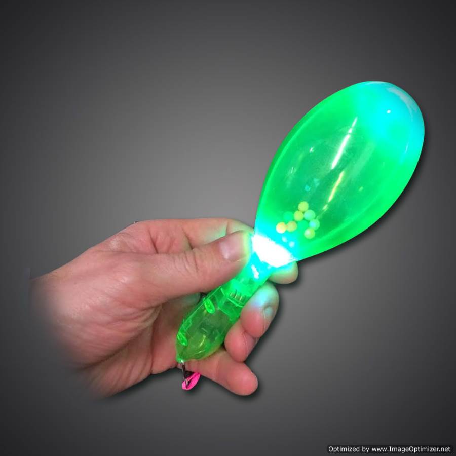1X Flashing Multi Color LED Maracas Light Up Neon Sensory Toy Shaking New S3Z6 