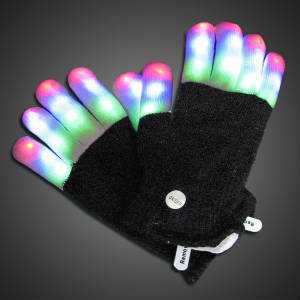 Mit Finger Gloves  Lighted Gloves, LED Gloves, Flashing Gloves, Lighted Mitts, LED Mitts, Flashing Mitts, Light Up Gloves, Rave Gloves