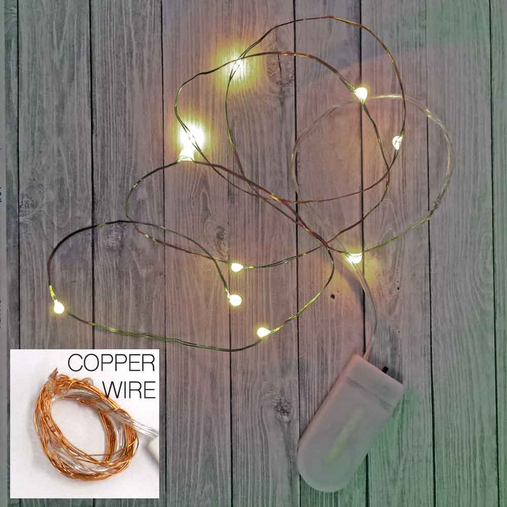 10/20/100 LED Battery Operated Copper Silver Wire String Fairy Lights Xmas Party 