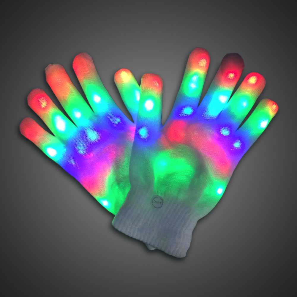 Rainbow Sparkling Lighted Glove Lighted Gloves, LED Gloves, Flashing Gloves, Lighted Mitts, LED Mitts, Flashing Mitts, Light Up Gloves, Rave Gloves