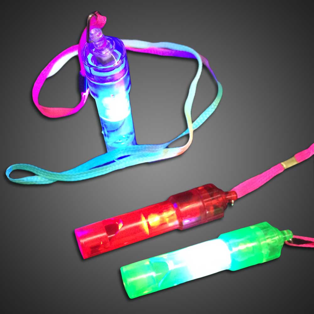 5PCS Light Up Whistles LED rave Party Glow Whistle Flashing Lanyard Party Wave 
