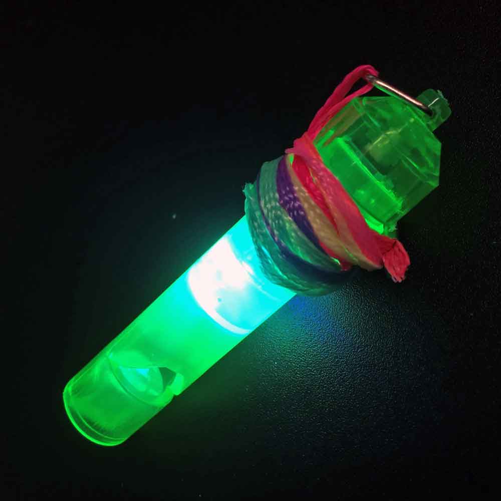 EE81 Plastic Whistle Toy LED Glitter Light Up Flashing Whistle Toy Flashing 