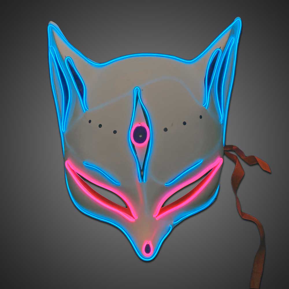 Wire Animal Fox Cosplay Costume Mask Halloween LED Lights Masks