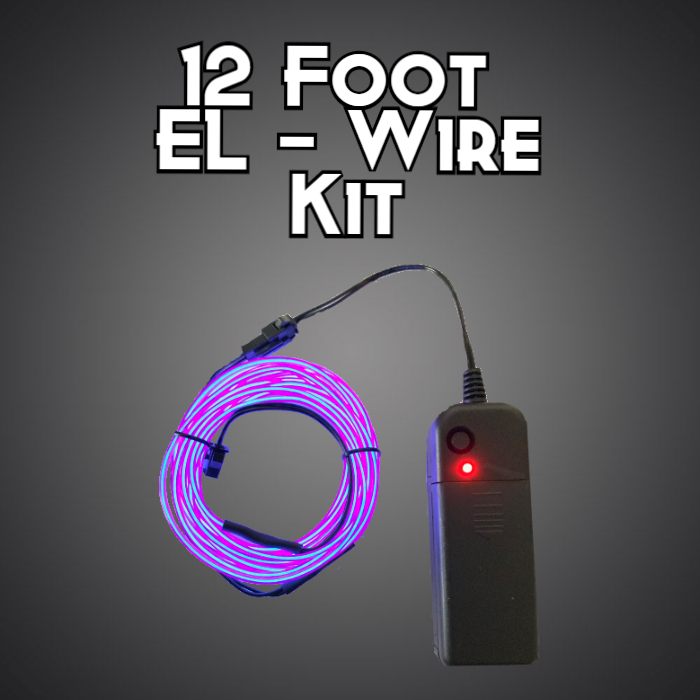 12 Foot EL Wire Kit cosplay, electroluminescent wire, cool neon, fluorescent wire, el wire, craft, costume, burning man, art