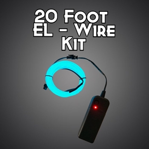 20-foot EL Wire Kit electroluminescent wire, cool neon, fluorescent wire, el wire, craft, costume, burning man, art, cosplay