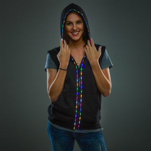 LED Hoodie without Sleeves